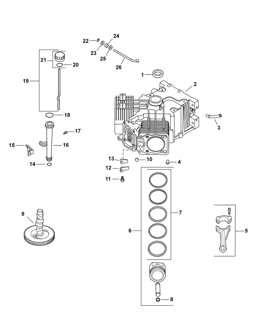 Kohler Cv680-3044 Crankcase Diagram and Parts List for Z-FORCES48 (53BH5FJB-53BH5FJB050)(2012) Cub Cadet Lawn Tractor